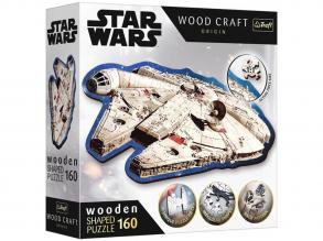 Wood Craft: Star Wars - Millenium Falcon - Az ezeréves sólyom 160 db-os prémium fa puzzle - Trefl