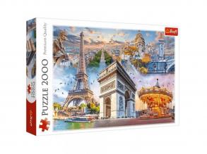 A legfontosabb látnivalók Párizsban, Franciaország 2000 db-os puzzle - Trefl