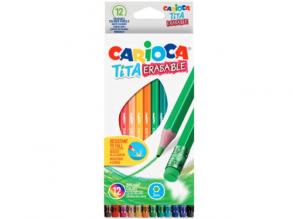 Carioca: Tita törésálló színes ceruza szett radírvéggel 12db-os