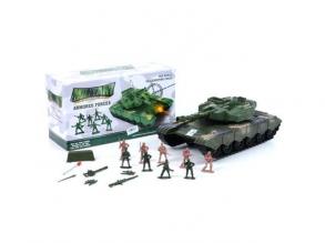 Tank játékszett katonákkal és kiegészítőkkel zöld színben