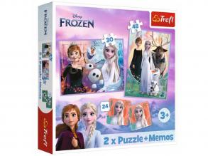 Disney: Jégvarázs 2.- Hercegnők a földjükön puzzle és memóriakártya 2 az 1-ben szett - Trefl
