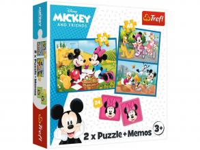 Disney: Mickey és Minnie puzzle és memóriakártya 2 az 1-ben szett - Trefl