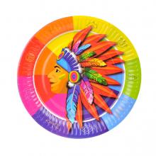 Indiános party tányér, 8 darab
