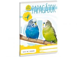 Ars Una: Cuki állatok - Papagájok 2.osztályos vonalas füzet A/5