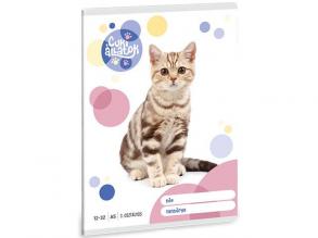 Ars Una: Cuki állatok - Amerikai rövidszőrű macska 3. osztályos vonalas füzet 32 lapos A/5