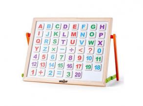 Asztali mágnestábla betűkkel és számokkal - Woodyland