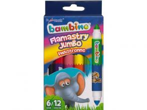 Bambino: Jumbo színes kétvégű filctoll készlet 12 szín 6db