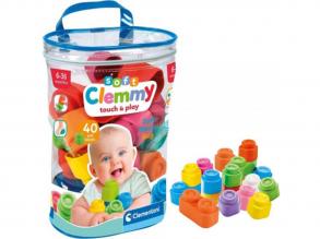 Clemmy: Puha színes építokockák babáknak 40 db-os szett - Clementoni