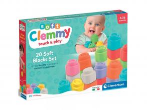 Clemmy: Touch & Play puha színes építokocka 20 db-os szett - Clementoni