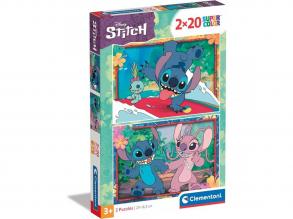 Disney Stitch 2x20 db-os Supercolor puzzle - Clementoni