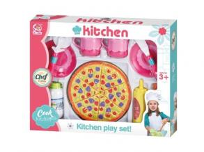 Cook Kitchen: Pizza játékkonyha kiegészítő szett étkészlettel