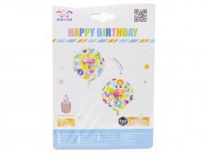 45 cm Happy Birthday fólia lufi, többféle- héliummal tölthető