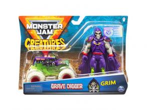 Monster Jam: Grave Digger kisautó és Grim figura - Spin Master