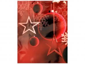 Ajándéktáska piros Karácsonyi díszek mintázattal 26x32x12,5cm