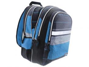 Must: Kék-Fekete 2 az 1-ben négyrekeszes iskolatáska, hátizsák 47x25x33cm