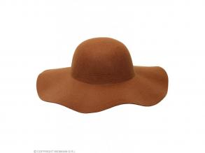 Dekorálható barna filc kalap kiegészítőkkel