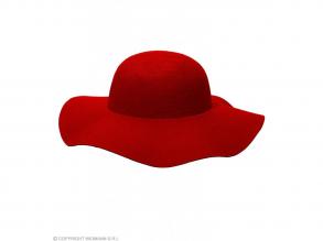 Dekorálható piros filc kalap kiegészítőkkel
