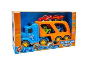 ToyToyToy: Autószállító kamion 4 db kisautóval - 44 cm