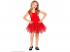 Csillogós tütü, piros lány jelmez