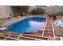 Ibiza ovális medence, 12 x 6 m; 1,5 m mély, kombi zárósínnel, fólia nélkül, szkimmer nyílás nélkül