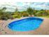 Ibiza ovális medence, 8,00 x 4,16 x 1,50 m, szürke fal, 0,75 mm, kivágás a szkimmerhez/befúvóhoz, alsó sínnel, felsö sínek nélkül