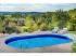 Ibiza ovális medence, 8,00 x 4,16 x 1,50 m, szürke fal, 0,75 mm, kivágás a szkimmerhez/befúvóhoz, alsó sínnel, felsö sínek nélkül