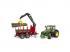 Bruder John Deere 7R 350 traktor pótkocsival farönkök szállításához