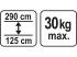 YATO Teleszkópos támasztó rúd 125-290 cm 30 kg