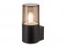 LED lámpatest , oldalfali , E27 foglalat , fekete , füstszínű , kültéri , IP44 , Rábalux , TEPLICE