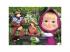 Mása és a medve a tavon 2 az 1-ben 24db-os Eco maxi puzzle és színező 70x50cm - Lisciani