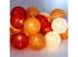 Gömb alakú 6cm/színes fonott/3m/piros-narancs-meleg fehér/20db LED-es/USB-s fénydekoráció