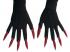 Fekete kesztyű, színes, csillámos hosszú körmökkel, 2 féle, 1 pár