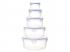 TOO KT-142 5 db-os kerek ételtároló doboz szett 400ml+800ml+1.500ml+2.300ml+3.600ml