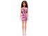 Barbie Chic barna hajú divatbaba rózsaszín, Barbie feliratú ruhában - Mattel