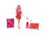 Barbie Party Unbox Glam baba meglepetés kiegészítőkkel, piros