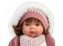 Llorens: Lola 38cm-es síró baba cumival kötött sapkában