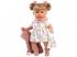 Llorens: Júlia 42cm-es síró baba cumival rózsaszín kabátban