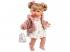 Llorens: Júlia 42cm-es síró baba cumival rózsaszín kabátban