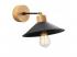 Modern fali lámpa fém testtel és fa talppal, fekete és tölgy, 24 cm átmérő, 20 cm magasság | E27 aljzat, max 40W