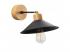 Modern fali lámpa fém testtel és fa talppal, fekete és tölgy, 24 cm átmérő, 20 cm magasság | E27 aljzat, max 40W