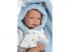 Llorens: Nico 40cm-es újszülött fiú baba kék pelenkázóval, cumival és 4db különböző ruhával