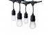 Led fényfüzér , kültéri , 10 db x E27 , 6 m , fekete , IP65