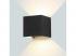 LED lámpatest , oldalfali , szögletes , 2 irányú , 6W , természetes fehér , állítható sugárzási szög , fekete , kültéri , IP44