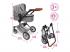 2 az 1-ben kombi babakocsi táskával, szürke, játék babáknak, 73 x 43 x 77 cm