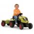 Smoby Claas ráülős traktor utánfutóval, 142 cm