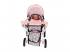 Babakocsi játékbabáknak, 2 in 1, szürke-pink 66,5X37X69 Cm