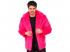 Neon pink színű plüss szőrös kabát unisex felnőtt jelmez