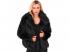 Fekete színű plüss szőrös dzseki női jelmez