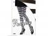 Csíkos harisnya, fekete / fehér XL-es méretben