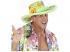 Ibiza - virágos kalap, plüss szegéllyel, világoszöld
